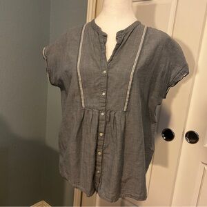 HARTFORD ALTERNATIVE CLASSICS 1979 Blue Chambray Button-Up Women's Blouse Size 4